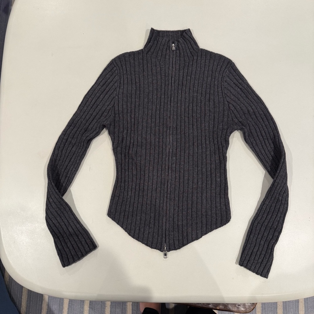 NWT- Danielle Guizio Dark Gray Ribbed Turtleneck Sweater sz XL